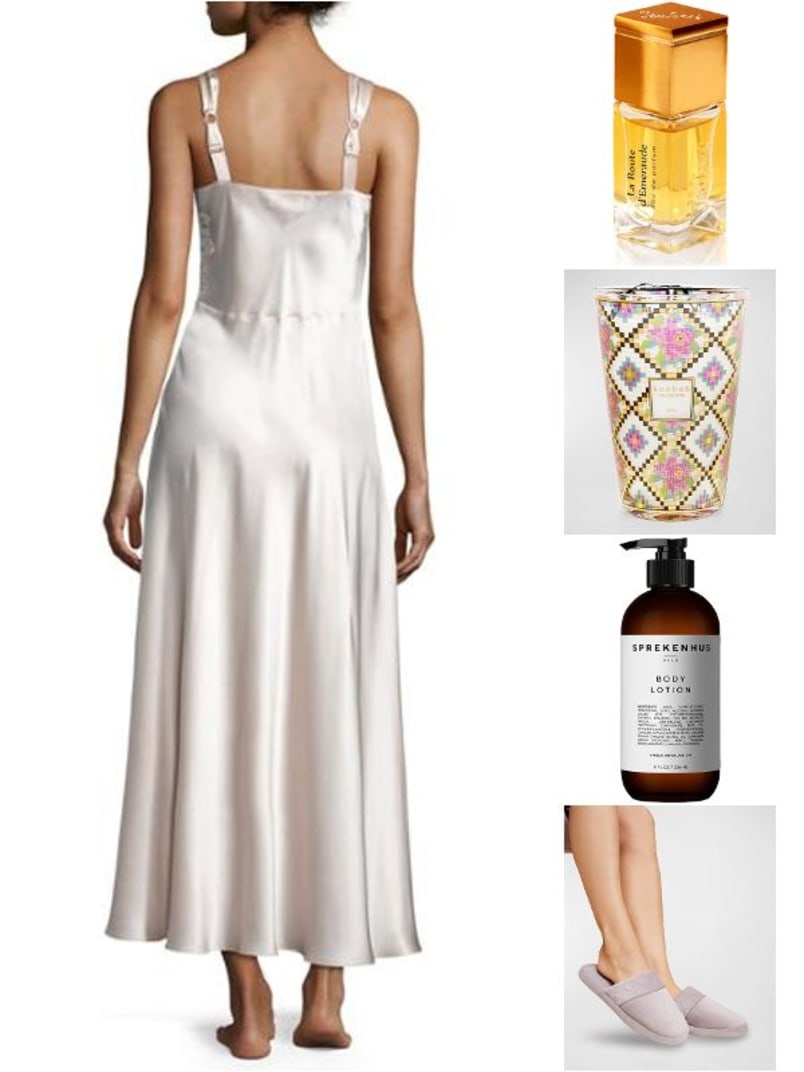 Christine Lingerie Bijoux Lace Inset Silk Gown Neiman Marcus
