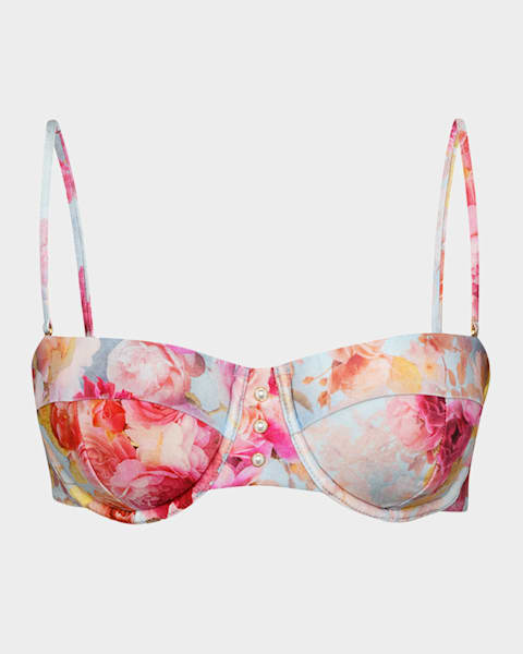 Pq Swim Floral Embroidered Triangle Bikini Top Neiman Marcus