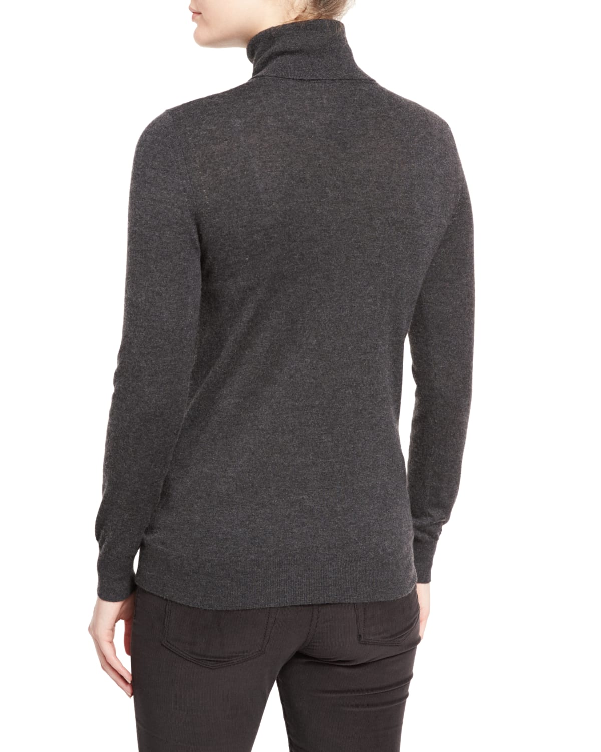 Loro Piana Long-Sleeve Turtleneck Cashmere Sweater, Silver Myrtle