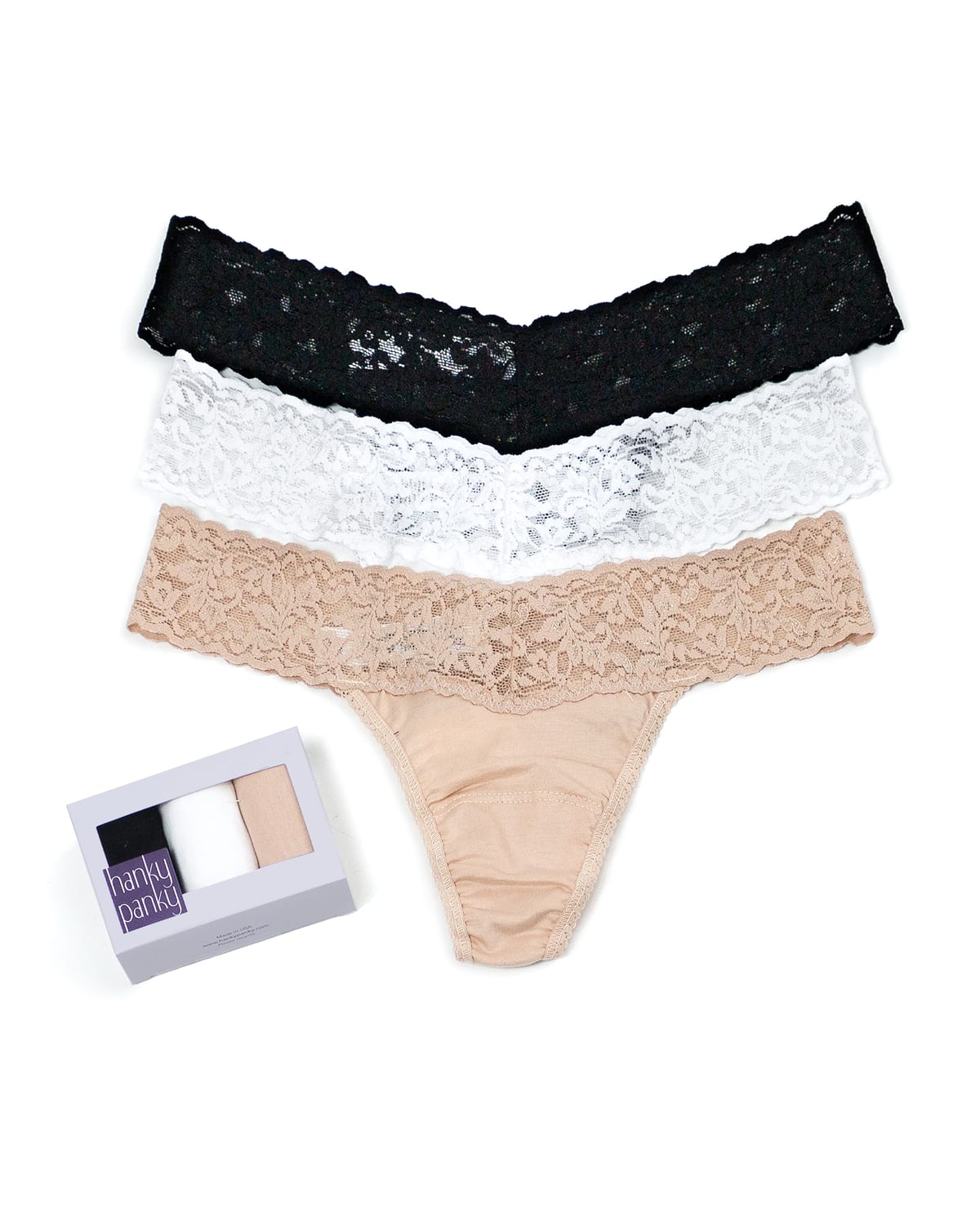 Hanky Panky Three Pack Low Rise Signature Lace Thong Neiman Marcus