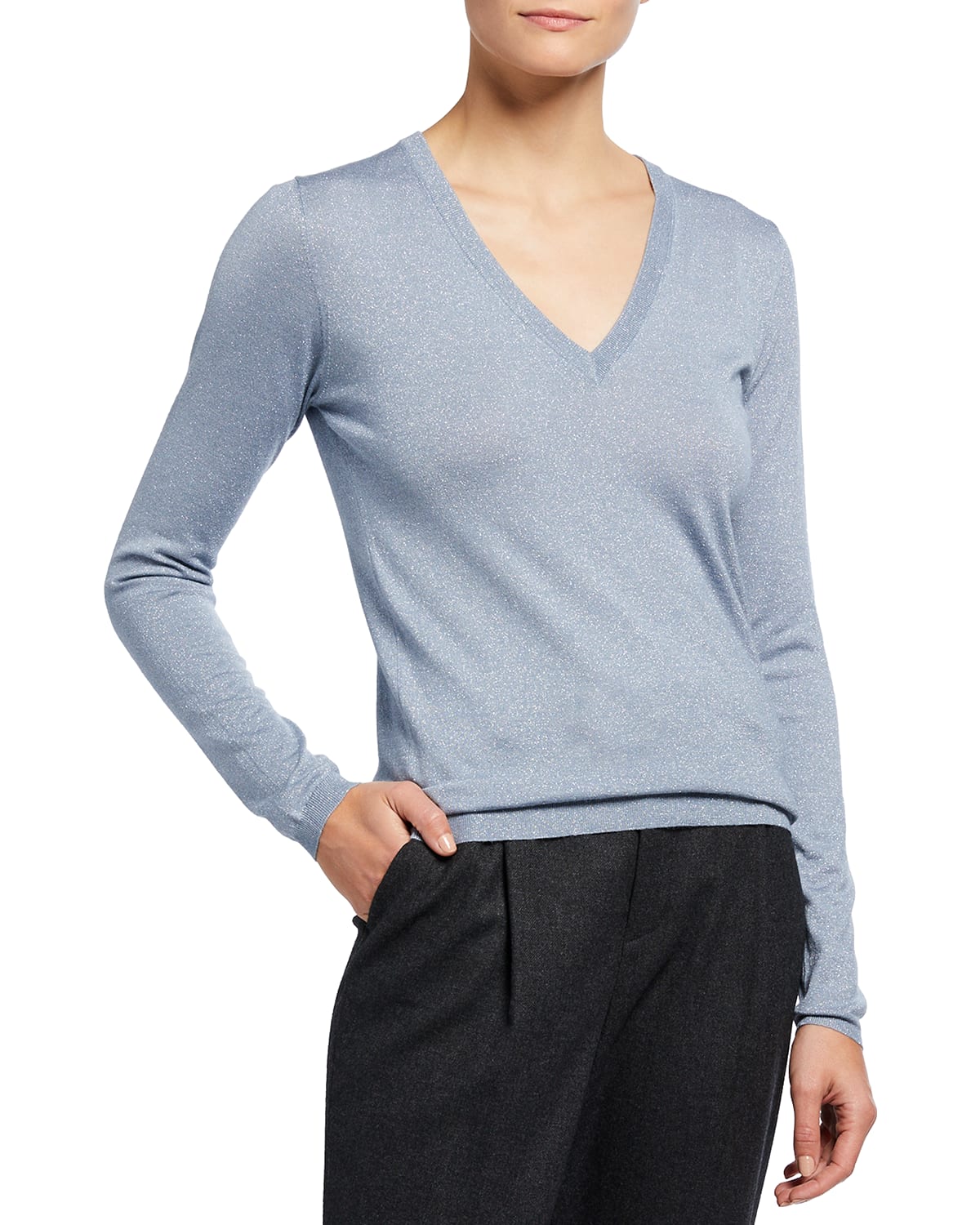 Jil Sander Super Fine Cashmere Blend Knit Sweater Neiman Marcus