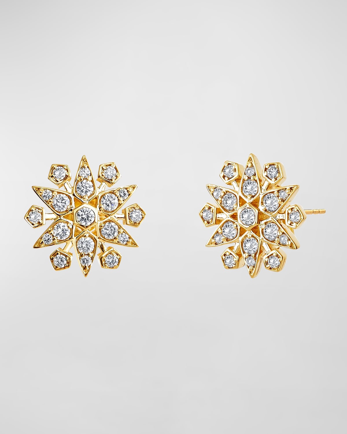 Syna 18k Yellow Gold Diamond Flower Stud Earrings Neiman Marcus