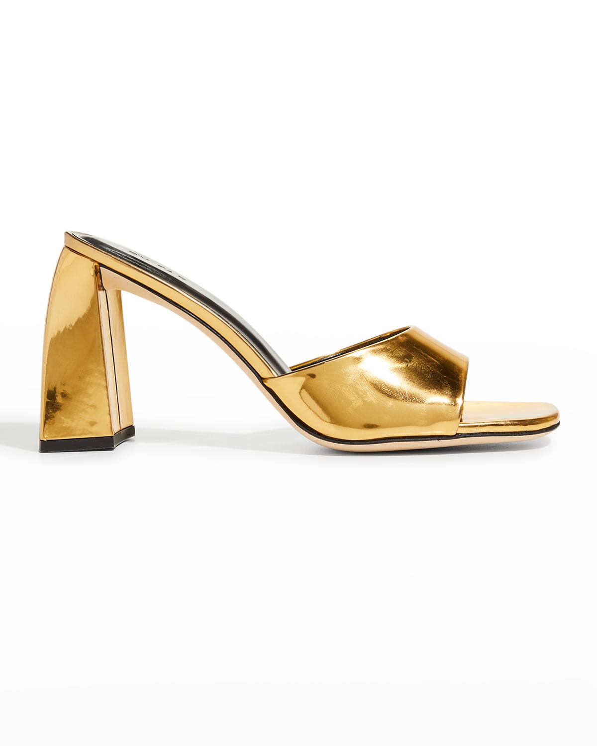 By Far Michele Metallic Heeled Mule Sandals Neiman Marcus