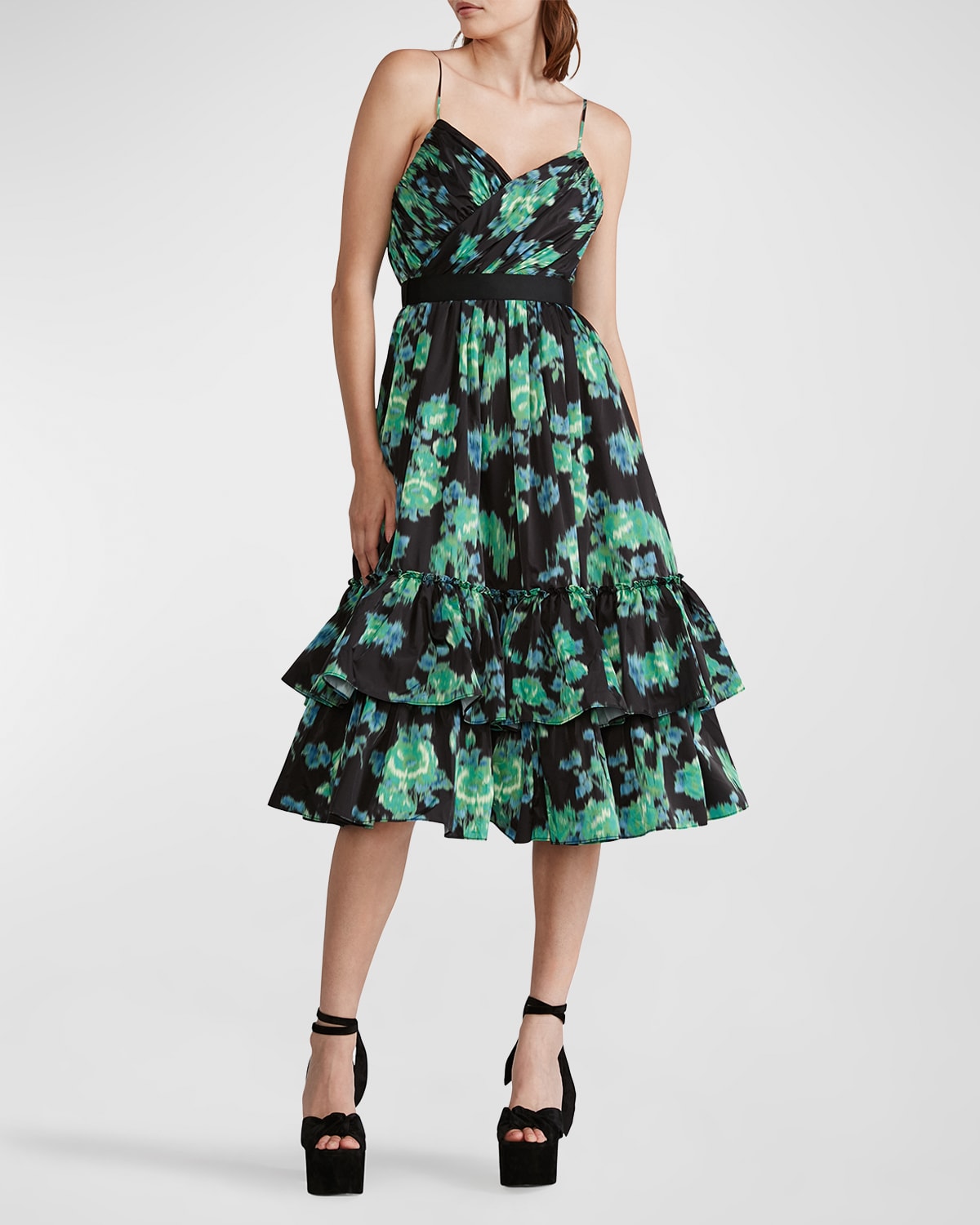 Sachin Babi Dalia Floral Print Tiered Dress Neiman Marcus