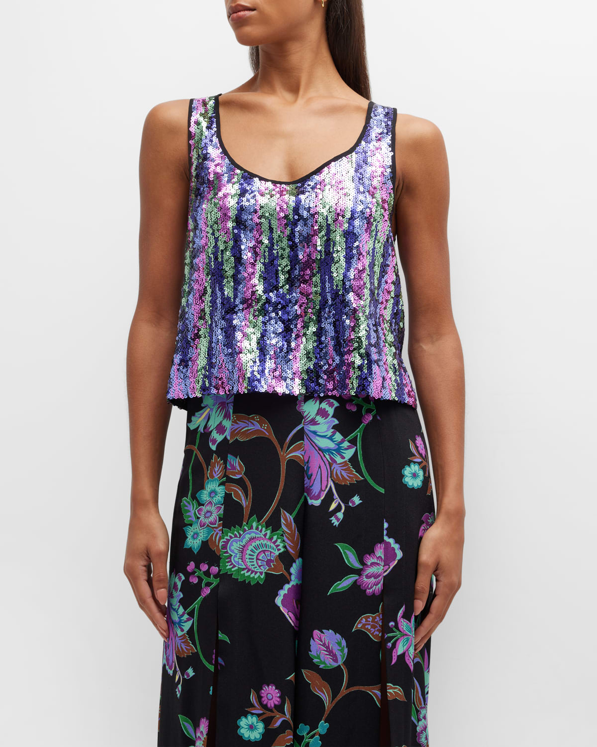 Tom Ford Liquid Sequin Side Slits Tank Top Neiman Marcus