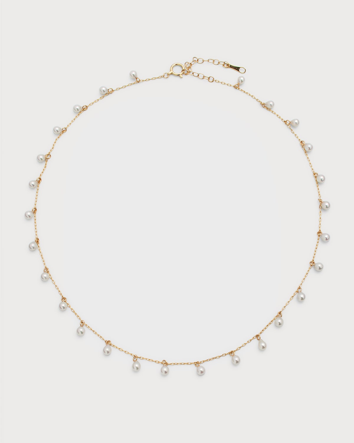 Mizuki K Yellow Gold Akoya Short Graduated Strand Necklace Neiman