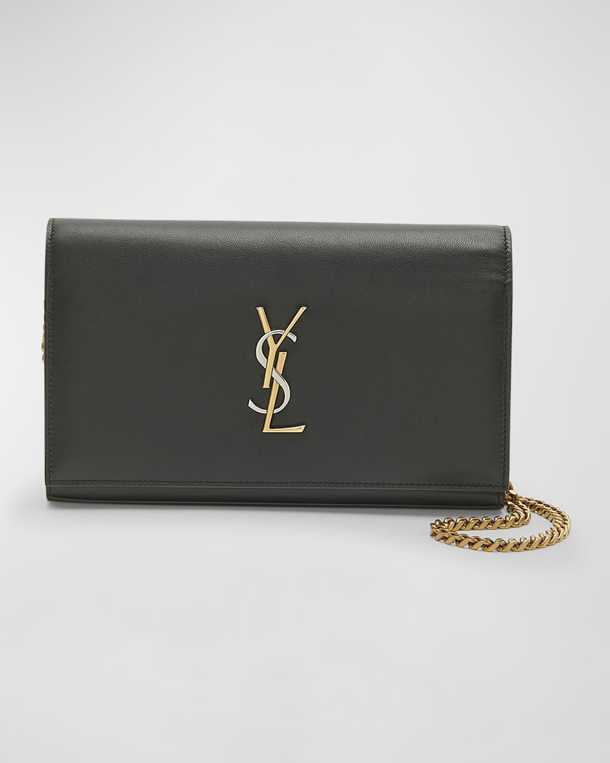 Saint Laurent YSL Quilted Satin Wallet On Chain Neiman Marcus