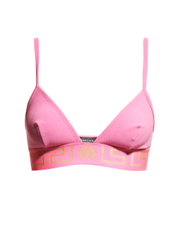 Versace Greca Border Triangle Bikini Top Neiman Marcus