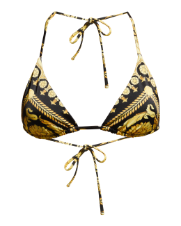 Versace Greca Border Triangle Bikini Top Neiman Marcus