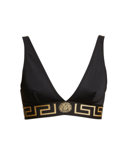 Versace Triangle Greca Bikini Top Neiman Marcus