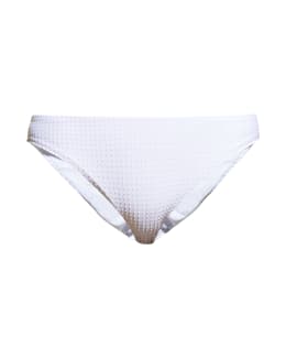 PQ Swim Striped Basic Ruched Bikini Bottoms Neiman Marcus