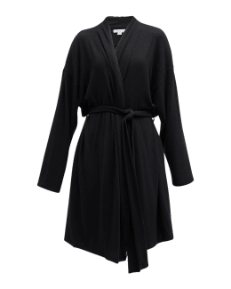 Christine Lingerie Lace Trim Silk Charmeuse Robe Neiman Marcus