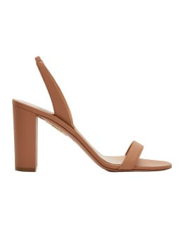Aquazzura So Nude Clear Block Heel Halter Sandals Neiman Marcus