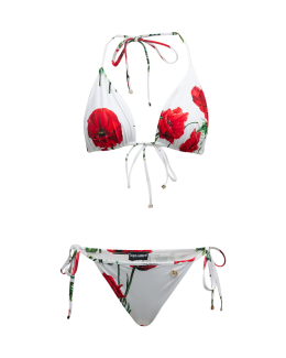 Dolce Gabbana Poppies Printed Two Piece Bikini Set Neiman Marcus