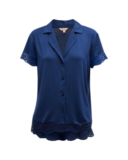 Christine Lingerie Lace Trim Silk Pajama Set Neiman Marcus