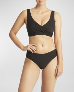 Sea Level Swim Lost Paradise Cross Front Triangle Bikini Top Neiman Marcus