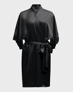 Christine Lingerie Bijoux Long Silk Robe Neiman Marcus