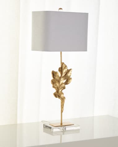 Couture Lamps Gold Oak Leaf Table Lamp