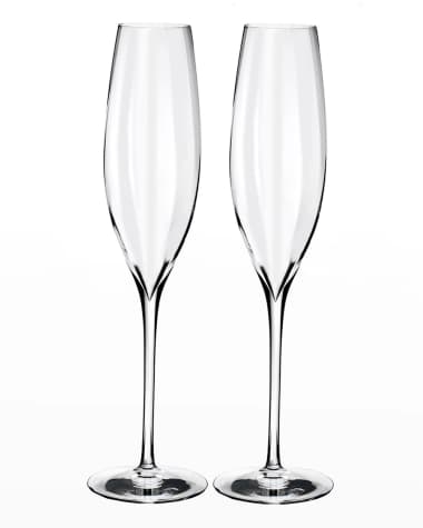 Waterford Crystal Elegance Optic Classic Champagne Flutes, Set of 2