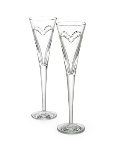 Waterford Crystal Wishes, Love, & Romance Flutes, Set of 2