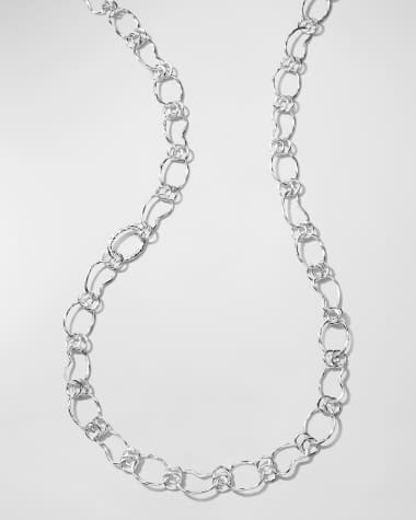 Ippolita Long Hammered Prosper Chain Necklace in Sterling Silver