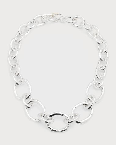 Ippolita Short Hammered Bastille Necklace in Sterling Silver