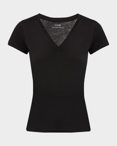 Vince Essential Pima Cotton V-Neck Tee