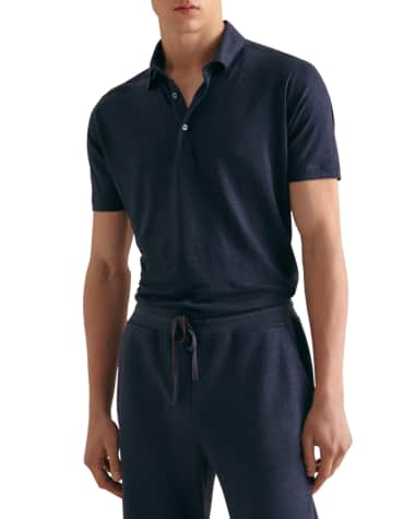 Loro Piana Men's Linen Jersey Dublon Polo Shirt