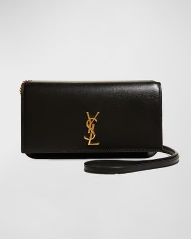 Saint Laurent YSL Monogram Phone Holder Crossbody Bag in Leather