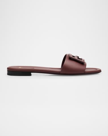 Fendi Baguette FF Tube Medallion Flat Sandals