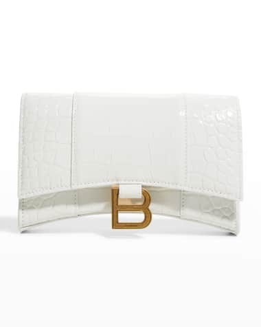 Balenciaga Hourglass Shiny Mock-Croc Chain Wallet