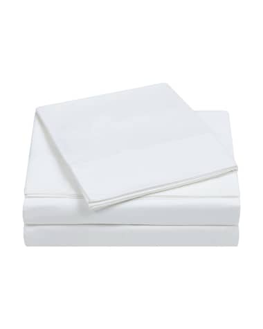 Charisma 4-Piece 400-Thread Count Percale Full Sheet Set, White