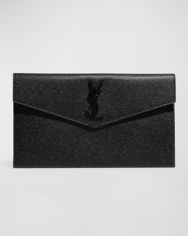 Saint Laurent Uptown YSL Pouch in Grained Leather