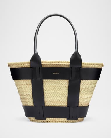 DeMellier The Santorini Caged Raffia Tote Bag