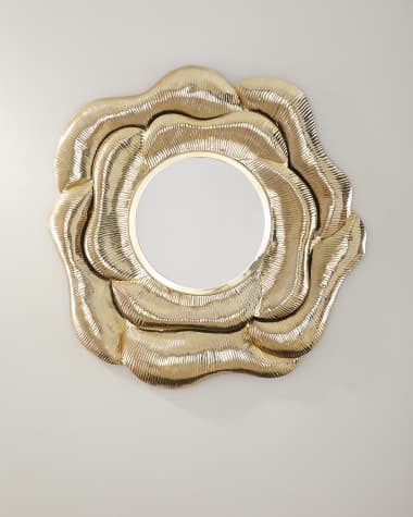 Neiman Marcus Modern Floral Wall Mirror