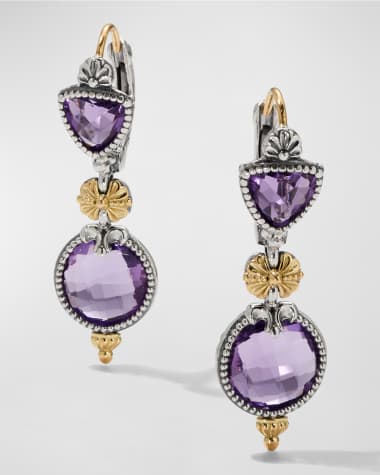 Konstantino Silver and Gold Amethyst Earrings
