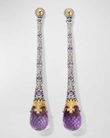 Konstantino Silver and Gold Amethyst Earrings