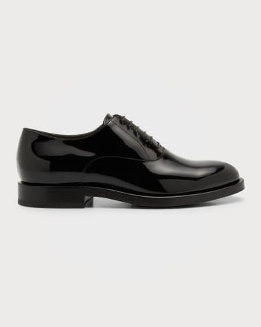 Brunello Cucinelli Men's Patent Leather Tuxedo Oxford Shoes