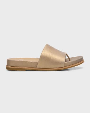 Eileen Fisher Duet Leather Thong Slide Sandals