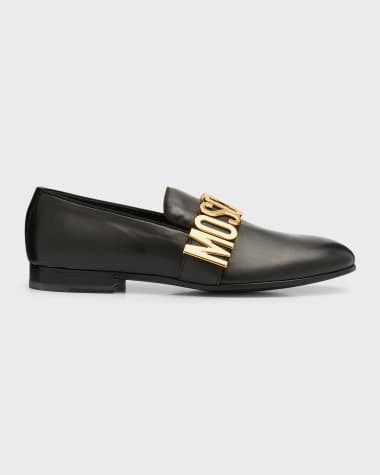 Moschino Men's Logo Leather Loafers
