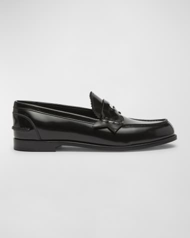 Christian Louboutin Donna Calfskin Red Sole Penny Loafers