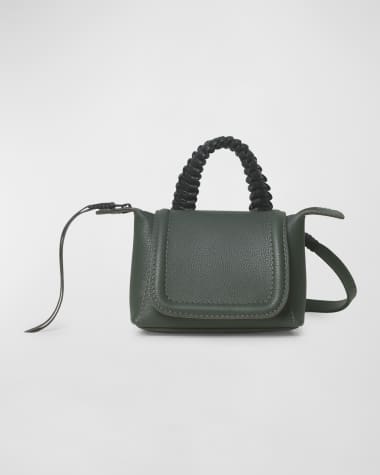 Callista Mini Grained Leather Top-Handle Bag