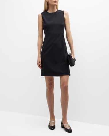 Theory Sleeveless Fitted Mini Dress Precision Ponte