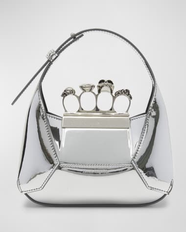 Alexander McQueen Mini Jewel Skull Metallic Top-Handle Bag