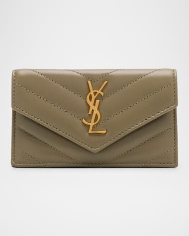 Saint Laurent Cassandre YSL Quilted Leather Fragments Card Holder