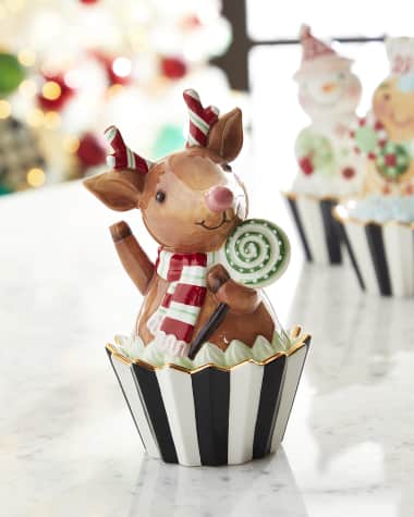 MacKenzie-Childs Holiday Sweets Reindeer Cupcake Box
