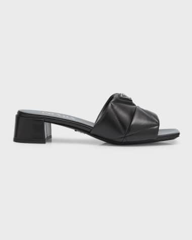 Prada Quilted Leather Slide Sandals