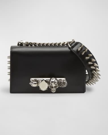 Alexander McQueen Mini Skull Spike Leather Shoulder Bag