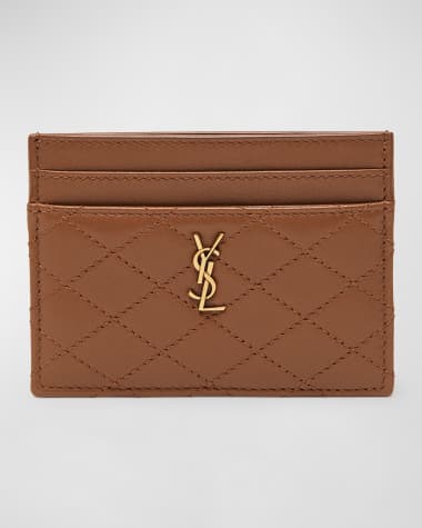 Saint Laurent Gaby YSL Card Case in Quilted Leather