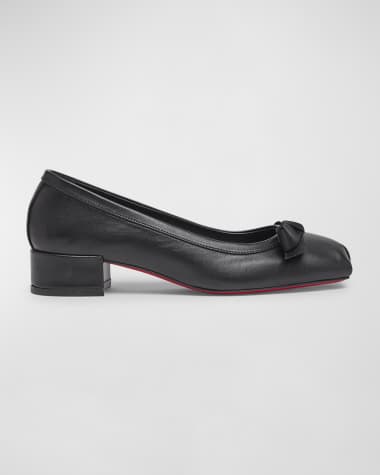 Christian Louboutin Mamaflirt Leather Red Sole Ballerina Pumps